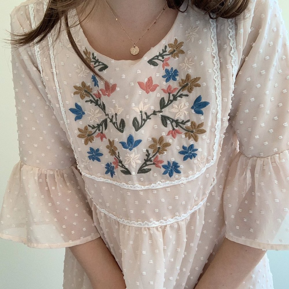 Piper & Scoot Bohemian Floral Midi Dress (S) - image 3